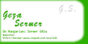 geza sermer business card