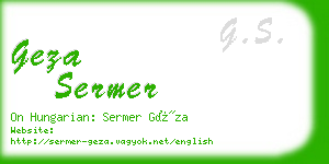 geza sermer business card